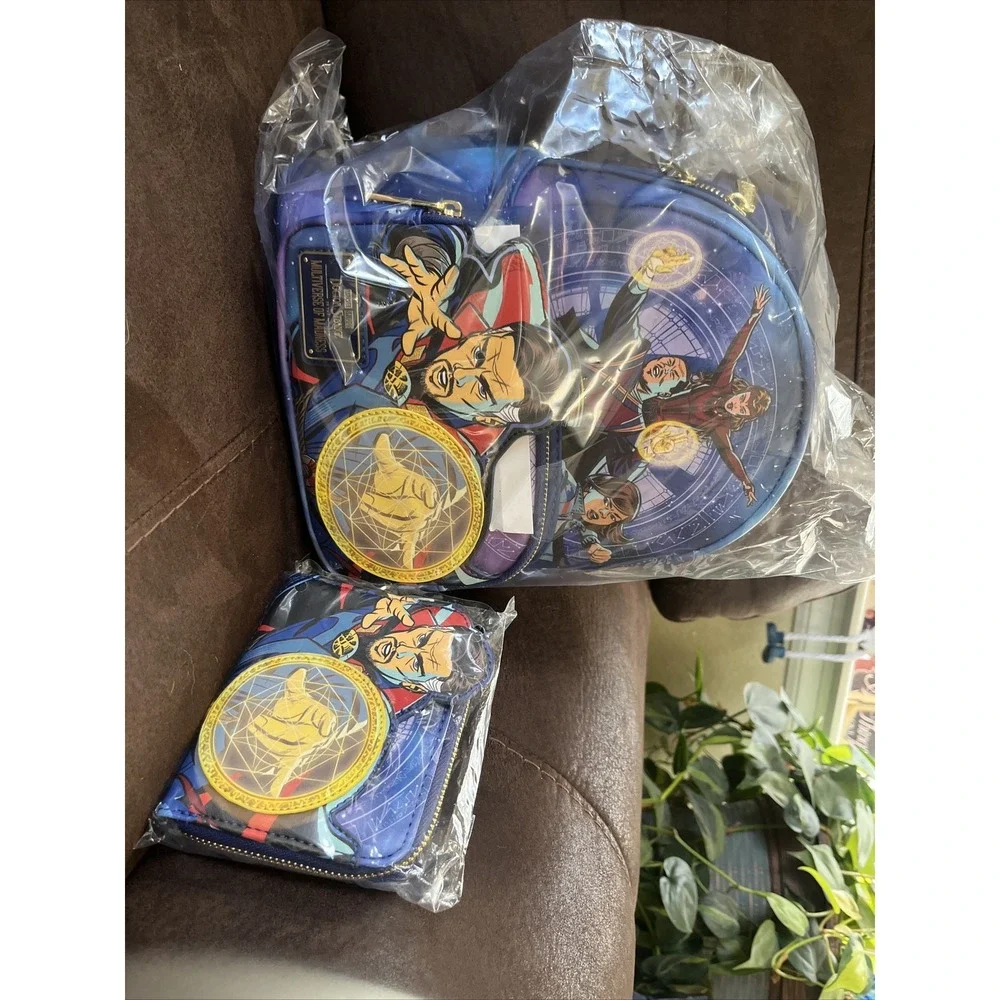NWT Loungefly Marvel Comic Dr Strange Multiverse of Madness Wallet/Backpack set - Picture 9 of 12